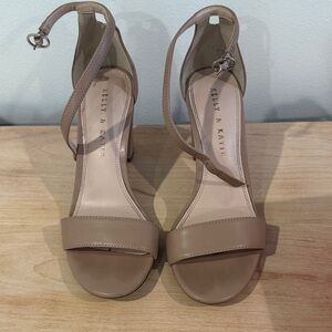 Kelly & Katie Beige Ankle Strap Heels